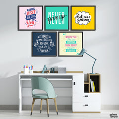 Motivational Mix Vol-6 (5 Panel) Office Wall Art - Prime Décor