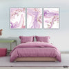Purple Water Color Alcohol Ink (3 Panel) Abstract Wall Art