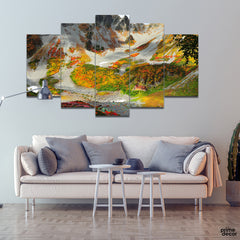 China Grass and Hills (5 Panel) Nature Wall Art - Prime Décor