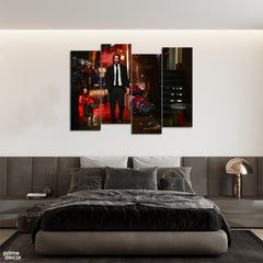 John Wick With Doggo (4 Panel) Movie Wall Art - Prime Décor