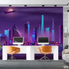 Neon Cityscape High-rise Buildings | Office Wallpaper Mural