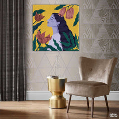 Beautiful Purple Woman Surrounded by Nature (Single Panel) Woman Wall Art On Sale - Prime Décor