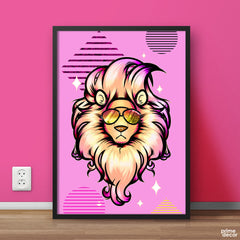 Funky Sunglasses Lion | Fashion Poster Wall Art - Prime Décor