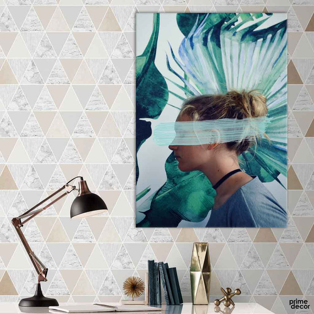Young Girl Leaves Background (Single Panel) Nature Wall Art - Prime Décor