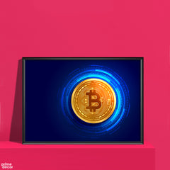 Golden Bitcoin | Crypto Wall Art - Prime Décor