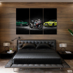 BMW Squad Black Background (3 Panel) Cars Wall Art On Sale - Prime Décor