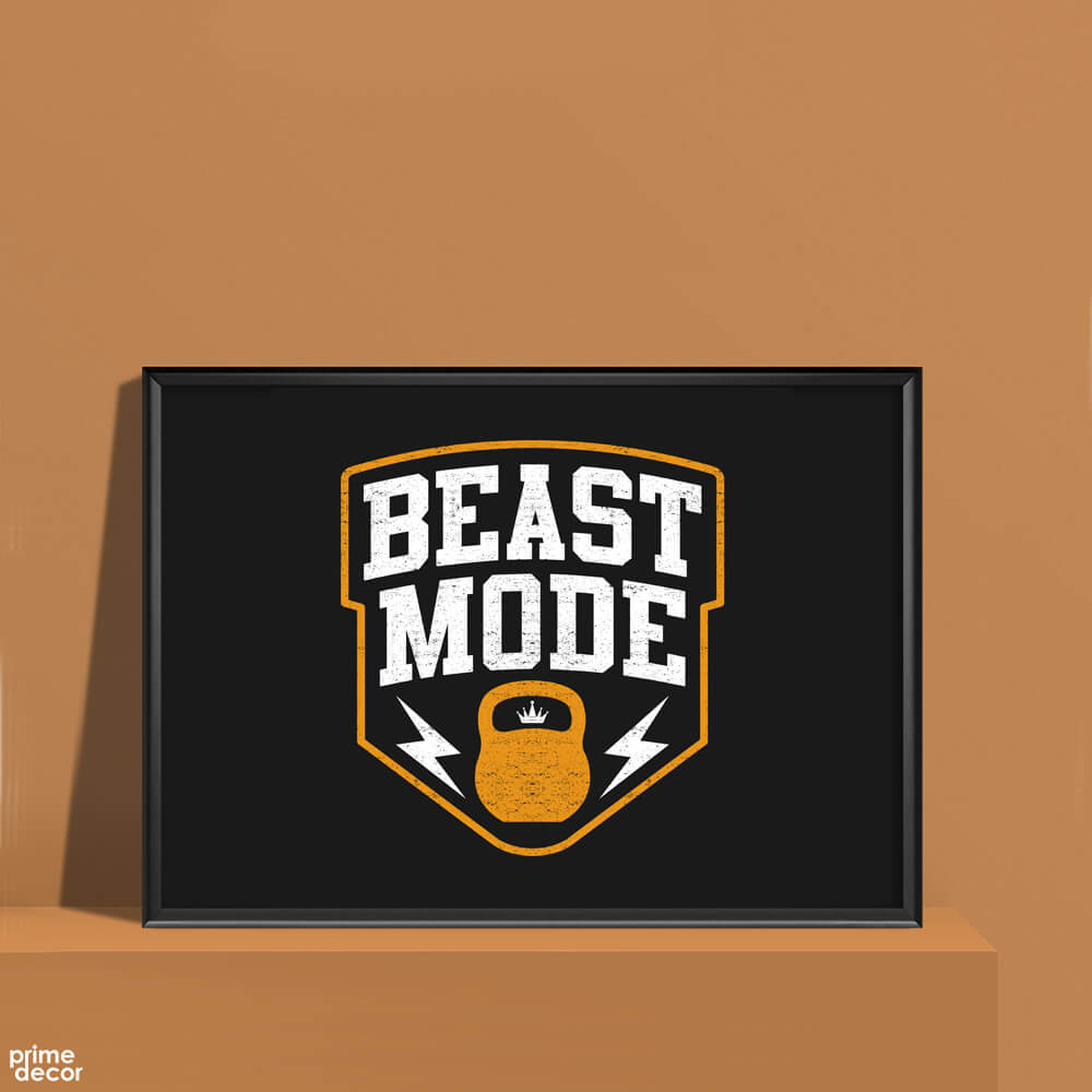 Beast Mode Typography | Motivational Poster Wall Art - Prime Décor