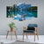 Beautiful Scenery with Boats in Lake (5 Panel) Landscape Wall Art