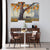 Bench Under Autumn Tree Oil Painting Design (4 Panel) Digital Painting Wall Art