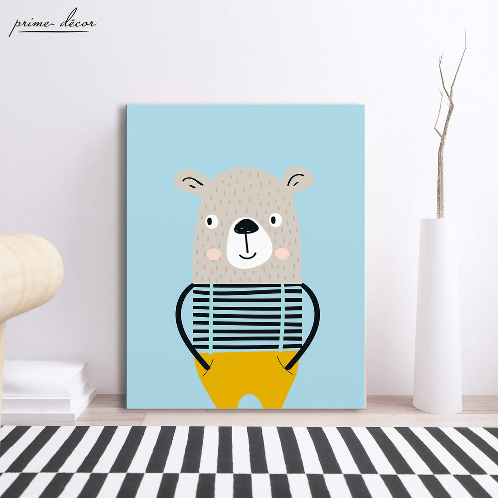 Blue Bear Nursery Poster Wall Art - Prime Décor