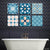 Blue Mosaic Tiles Design (6 Panel) Abstract Wall Art