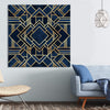 Blue & Gold Geometric Art (Single Panel) Square Wall Art
