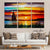 Boat At Sunset (3 Panel) Digital Painting Wall Art