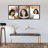 Boho Women Art Without Eyes (3 Panel) Digital Wall Art