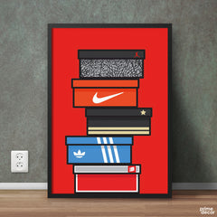 Branded Shoe Boxes Sneakerhead | Fashion Poster Wall Art On Sale - Prime Décor