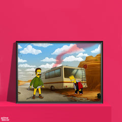 Breaking Bad in Funny Simpsons Style | Comic Poster Wall Art - Prime Décor