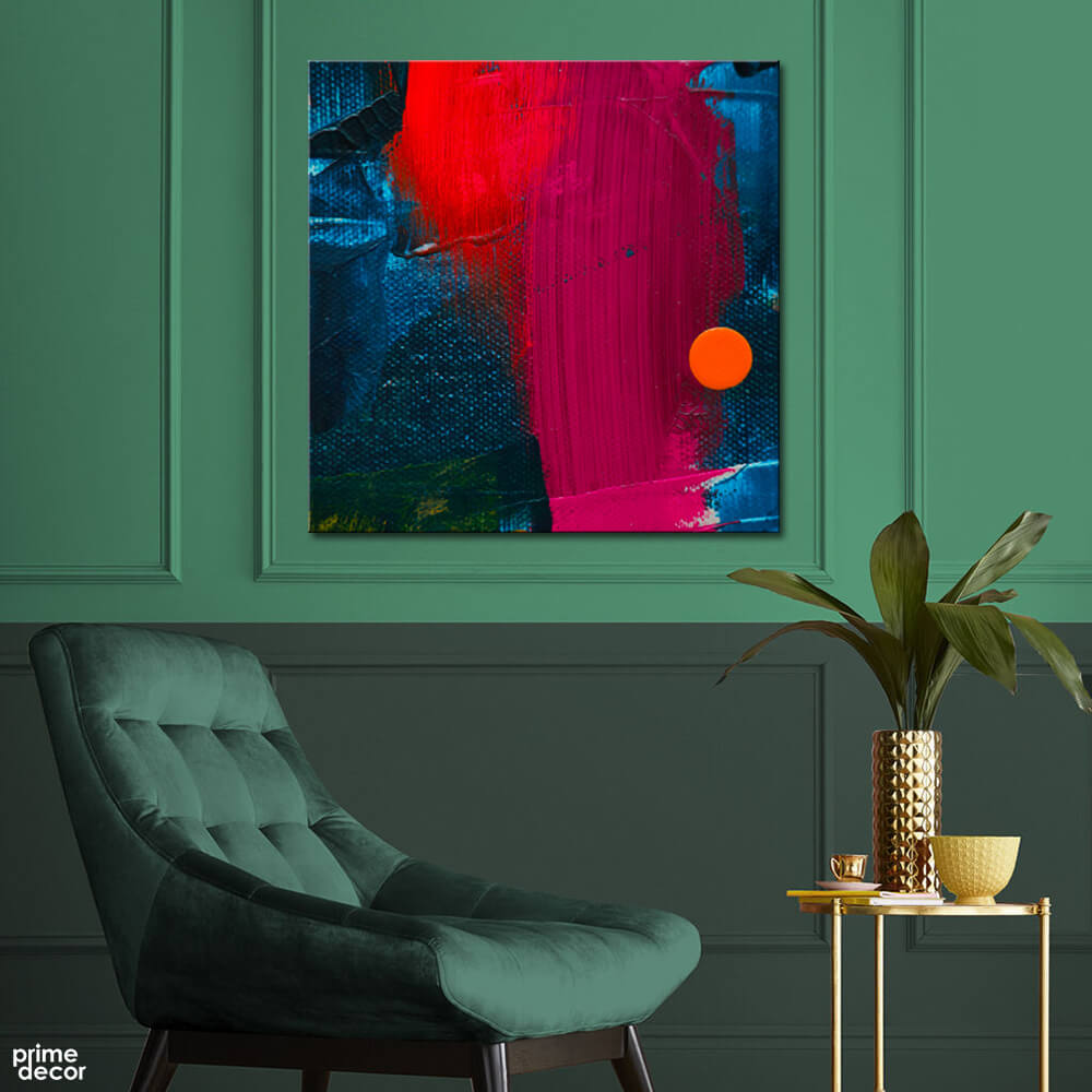 Burgundy Paint Stroke (Single Panel) Square Wall Art - Prime Décor