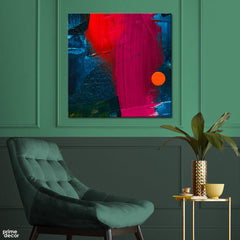 Burgundy Paint Stroke (Single Panel) Square Wall Art - Prime Décor