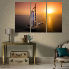 Burj Dubai Sunset (3 Panel) Travel Wall Art - Prime Décor