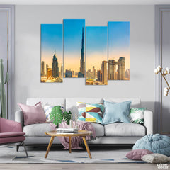 Burj Khalifa Under the Sky (4 Panel) Architecture Wall Art - Prime Décor