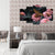 Butterfly in Pink Flowers (5 Panel) Nature Wall Art