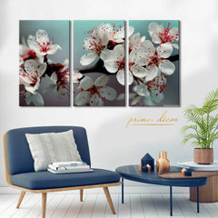 Cherry Blossom (3 Panel) Floral Wall Art - Prime Décor