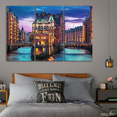 City Of Hamburg (3 Panel) Travel Wall Art - Prime Décor