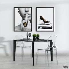 Coco Chanel Middle Finger with Heels (2 Panel) Fashion Wall Art - Prime Décor
