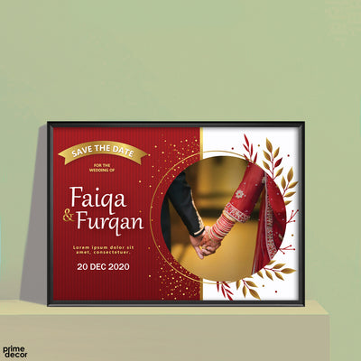 Save the Date Red Card | Wedding Wall Art - Prime Décor