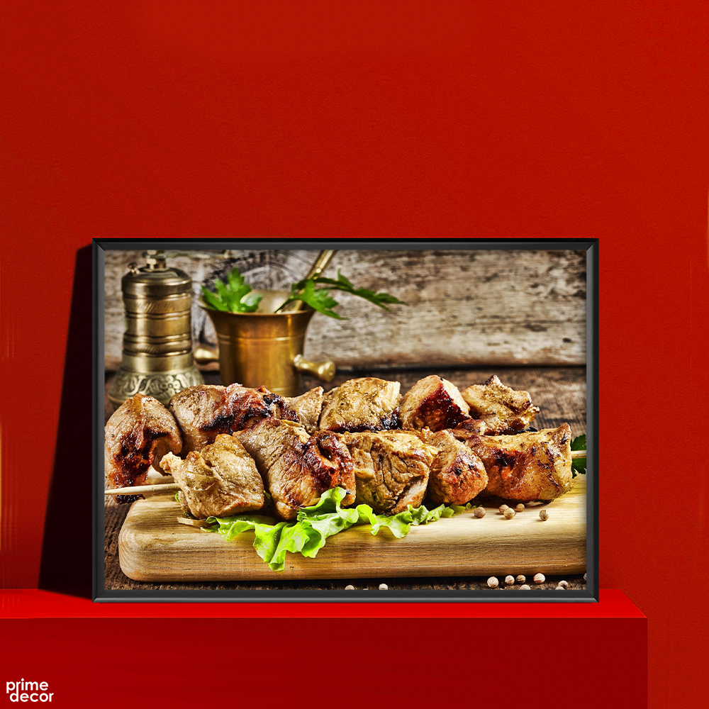 Two Delicious Kababs | Food Poster Wall Art - Prime Décor