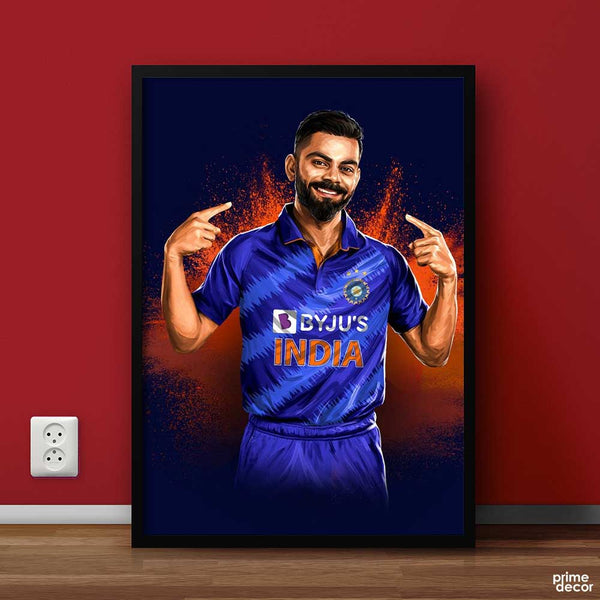 Indian Cricketer Virat Kohli | Sports Poster Wall Art - Prime Décor