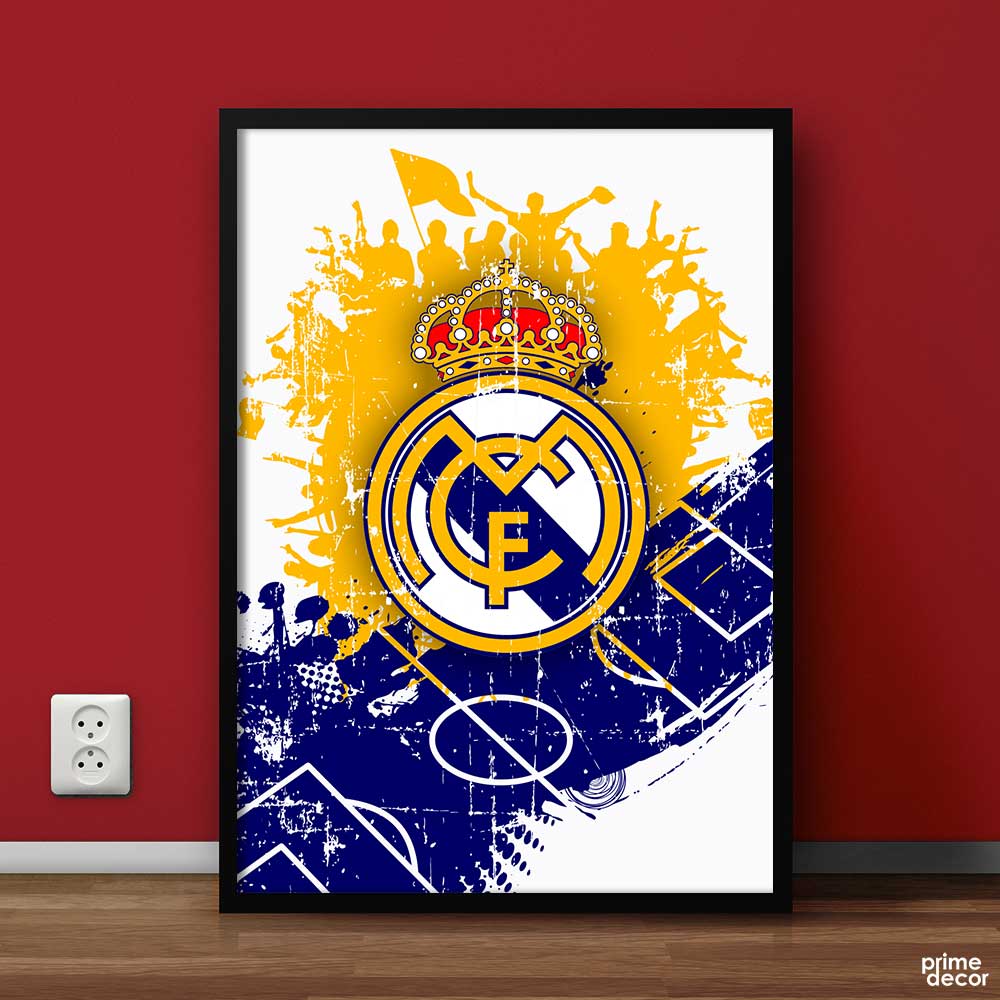 Real Madrid Logo Art | Sports Poster Wall Art - Prime Décor