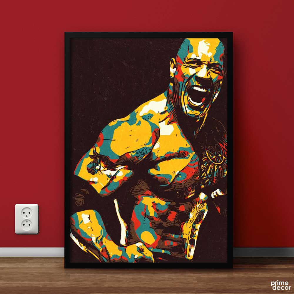 Johnson Body Building Vector | Figure Poster Wall Art - Prime Décor