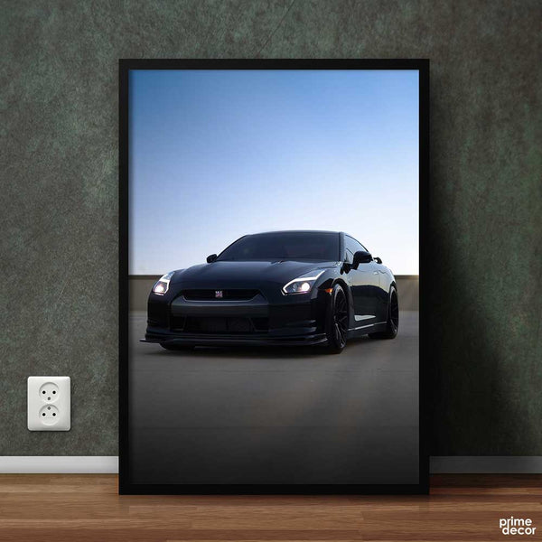 Nissan GTR Black Car | Poster Wall Art - Prime Décor