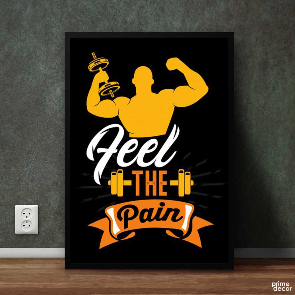 Feel the Pain | Body Building Poster Wall Art - Prime Décor
