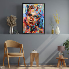 Colorful Girl Acrylic Paint Stroke Design | Digital Painting Poster Wall Art - Prime Décor