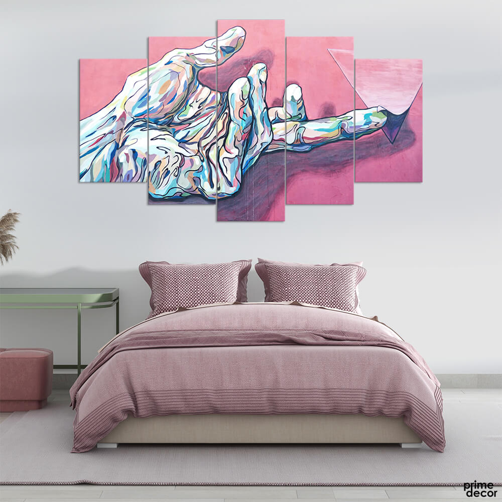 Colorful Hand Wall Graffiti (5 Panel) Graffiti Wall Art - Prime Décor
