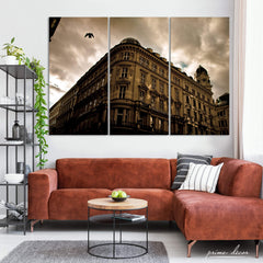 Corner Dusk Street (3 Panel) Architecture Wall Art - Prime Décor