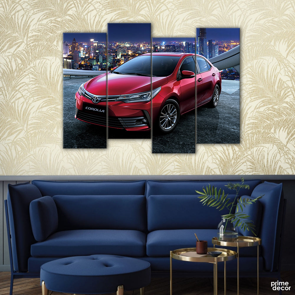 Toyota Corolla Grande (4 Panel) Cars Wall Art - Prime Décor