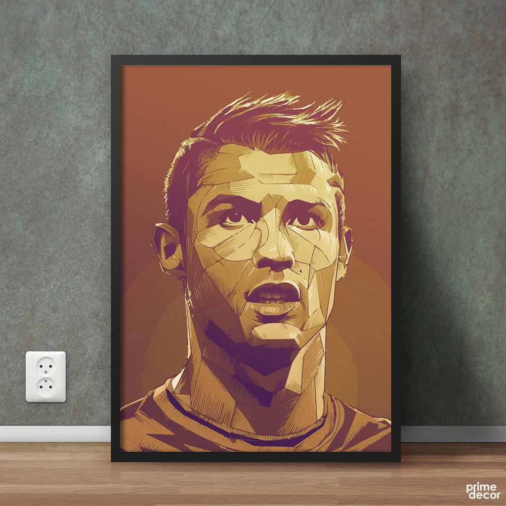 Cristiano Ronaldo Portrait Fifa Fan Art | Football Sports Poster Wall Art - Prime Décor