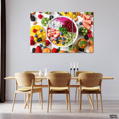 Delicious Fruits in the Bowl (3 Panel) Food Wall Art - Prime Décor
