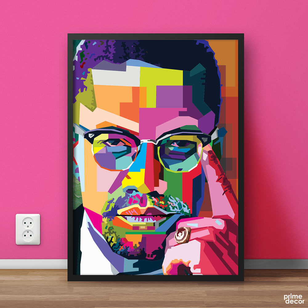 Denzel Washington Colorful Block Art | Movie Poster Wall Art - Prime Décor