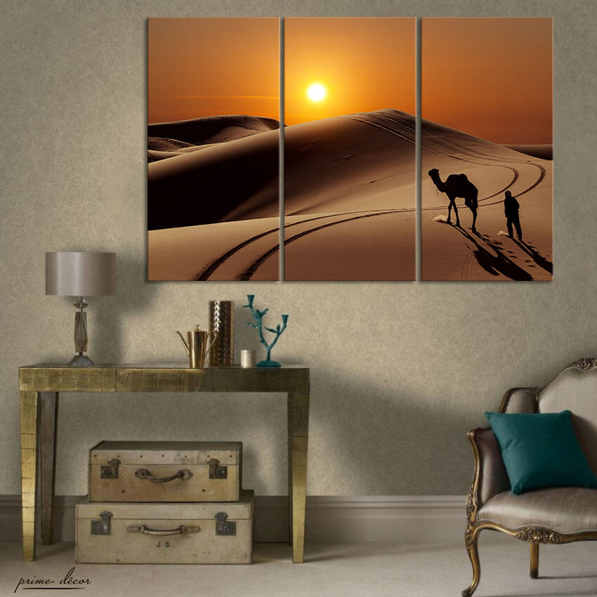 Desert Sunset (3 Panel) Nature Wall Art - Prime Décor