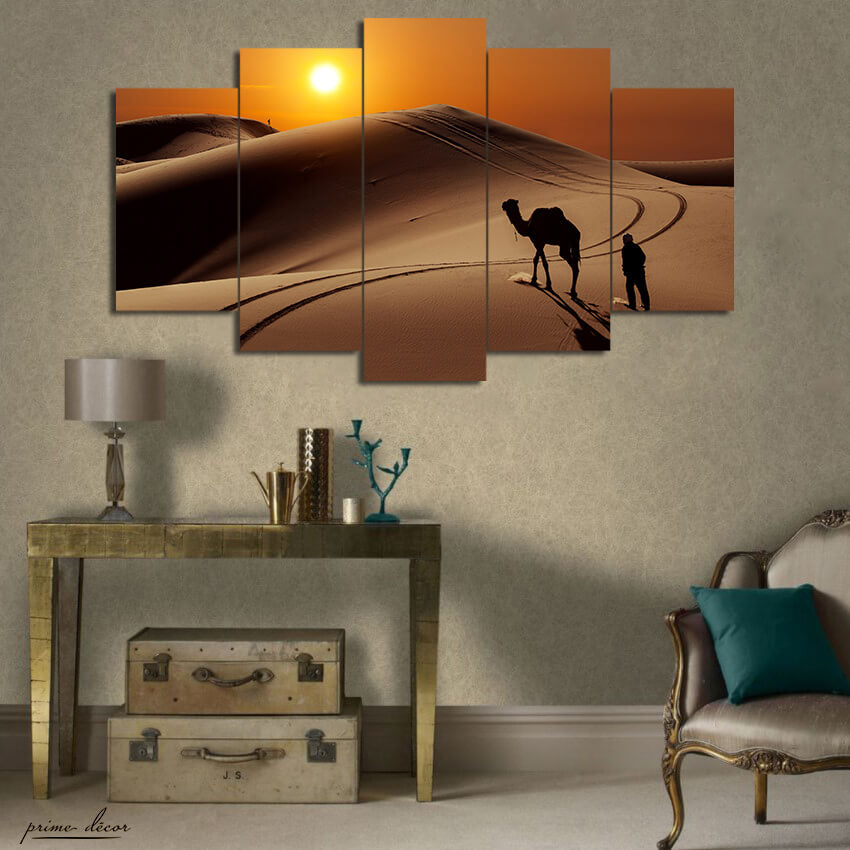 Desert Sunset (5 Panel) Nature Wall Art - Prime Décor