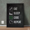 Eat Sleep Code Repeat | Movie Wall Art