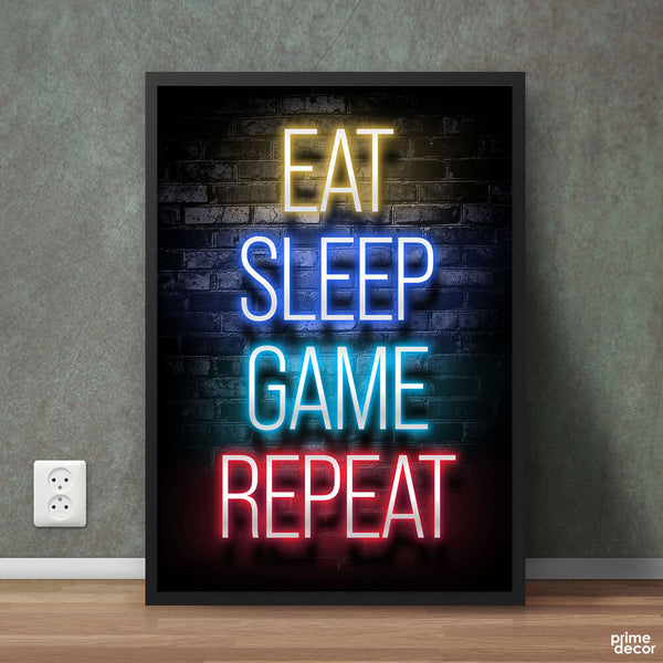 Eat Sleep Game Repeat Posters Online - Shop Unique Metal Prints, Pictures,  Paintings