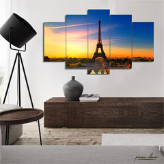 Eiffel Tower Paris (5 Panel) Travel Wall Art - Prime Décor