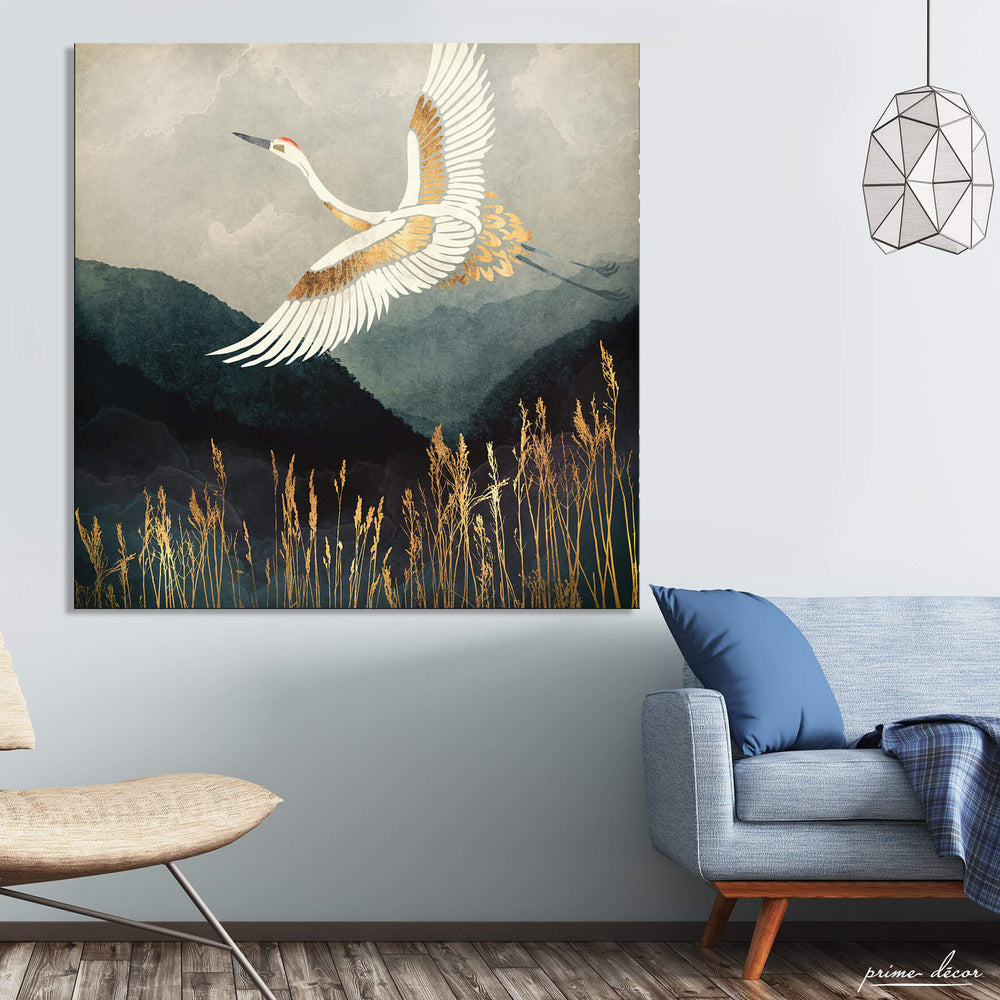 Elegant Crane Flight (Single Panel) Wall Art On Sale - Prime Décor