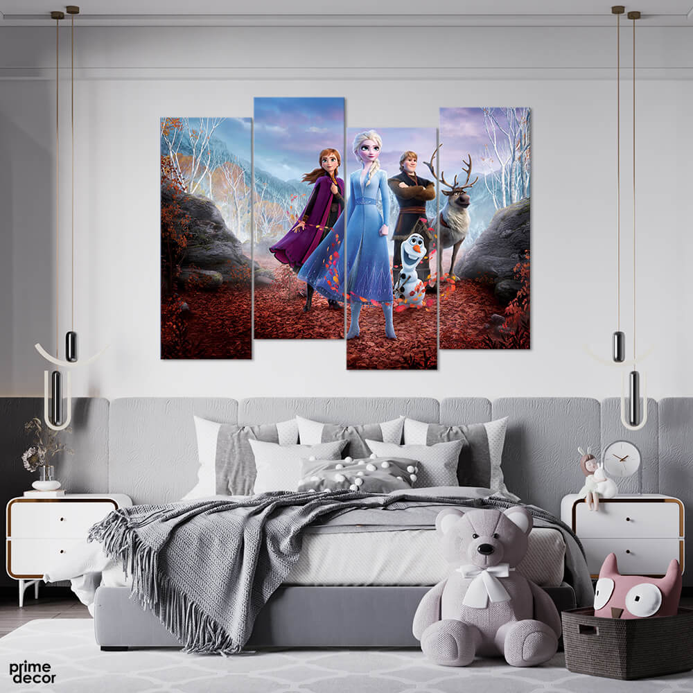 Elsa & the Others Frozen 2 (4 Panel) Movie Wall Art - Prime Décor