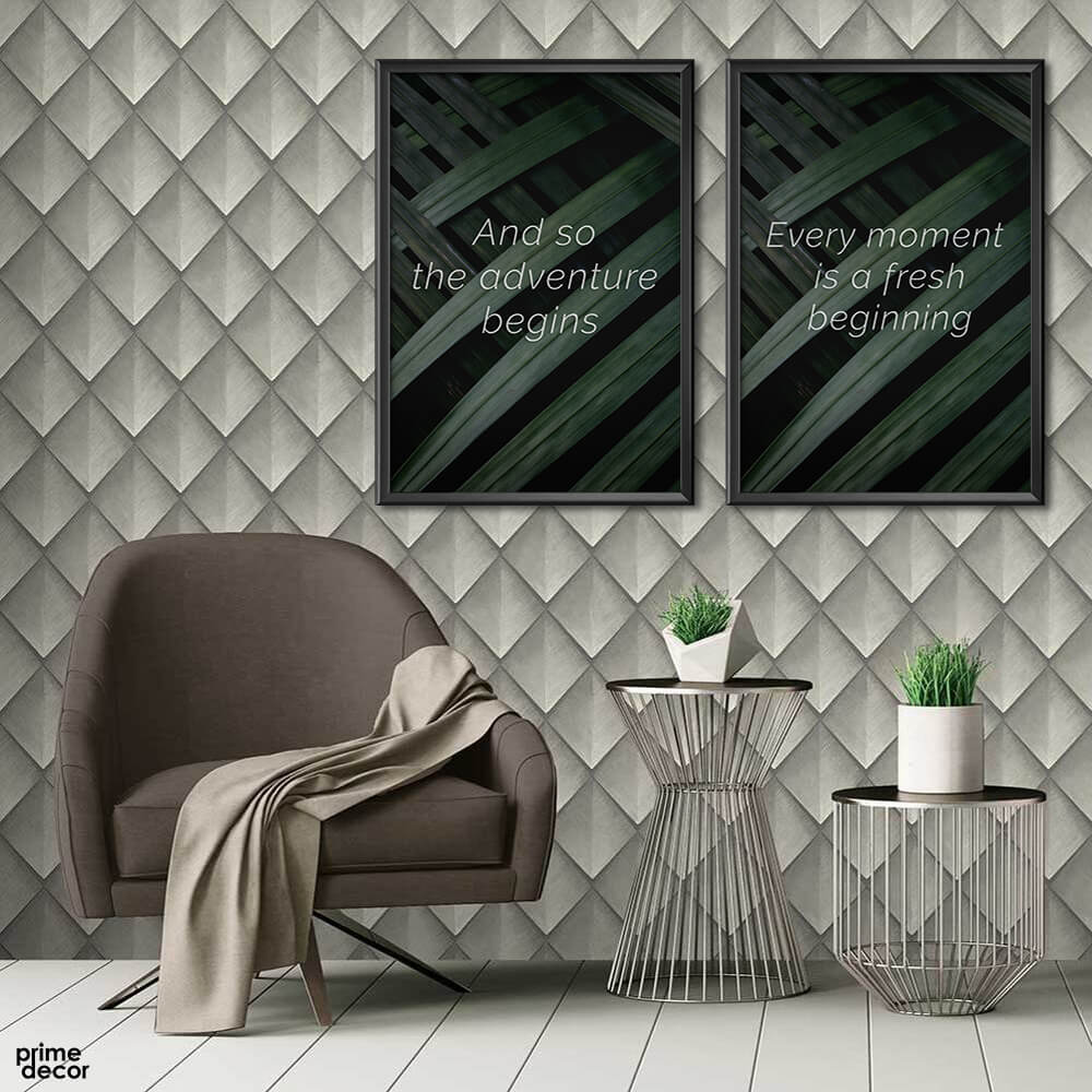 Every Moment is A Fresh Beginning Tropical (2 Panel) Motivational Wall Art - Prime Décor